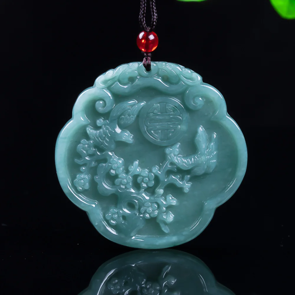 

Натуральный бирманский жадеит: кулон-подвеска «Птица и цветок», дизайнерское ювелирное изделие из натурального камня, резной амулет из настоящего нефрита, подарки для женщин