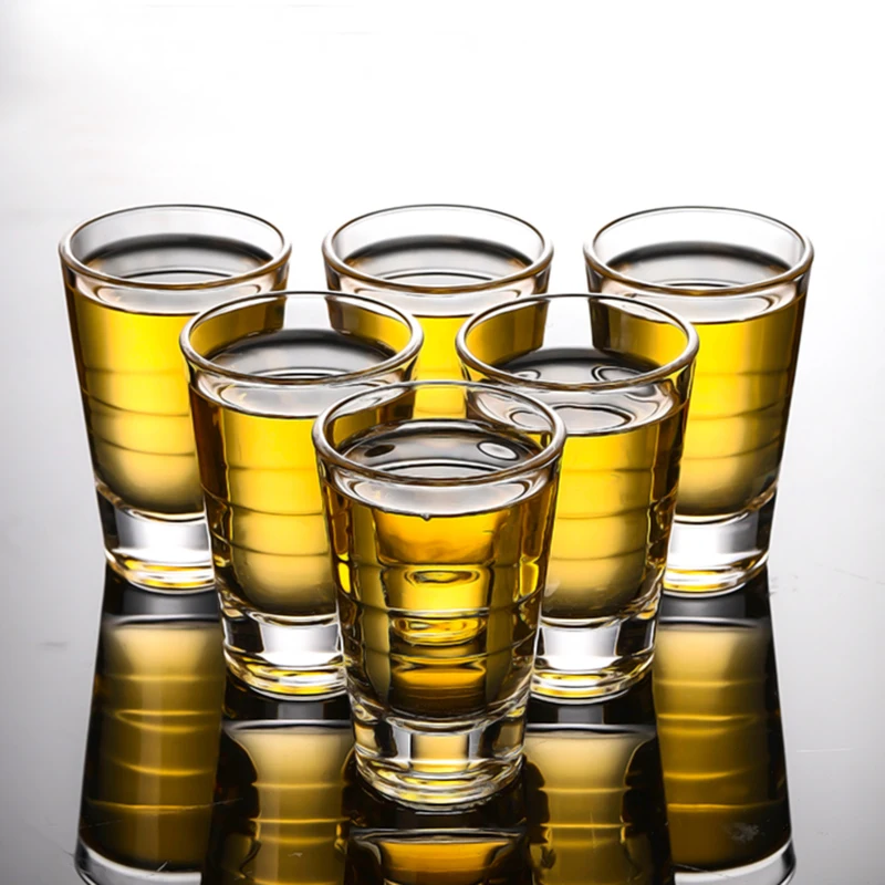 15ml/30ml/80ml/120ml Classic Shot Glass Exquisite Thick Bottom Baijiu Cup High End Foreign Wine Glass Party Whiskey Brandy Mugs