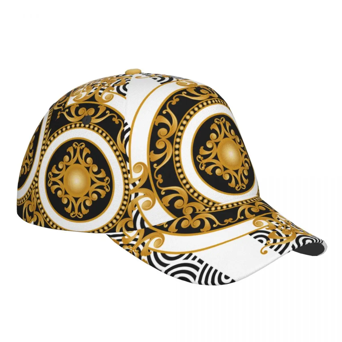 Golf Hat Men Baseball Cap Sports Gold Baroque Leopar Luxury  Casual Snapback Hat  Outdoor Hip Hop Hats For Men Women Unisex