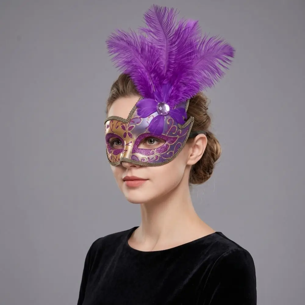 Rhinestone Half-Face Lace Mask Seductive Style Multicolor Masquerade Ball Mask Masquerade Cosplay Halloween Festival Party Mask