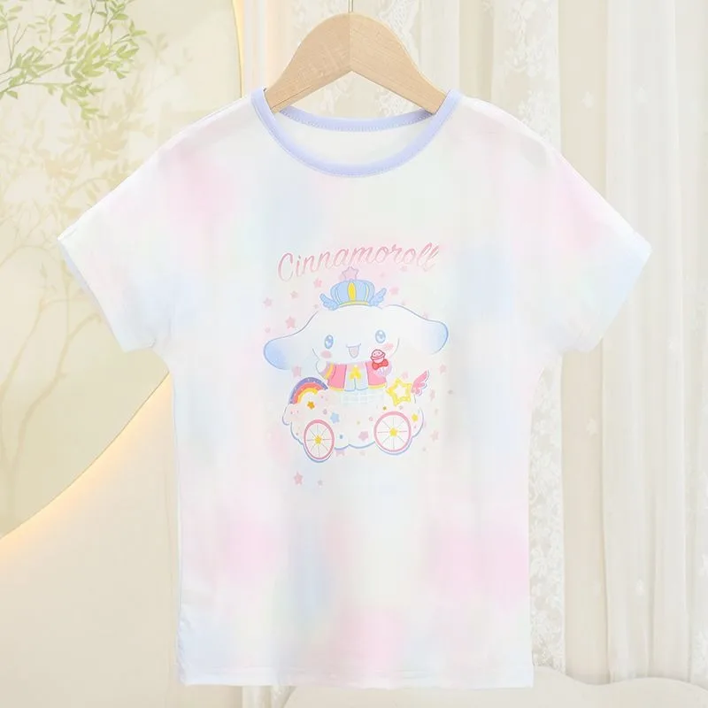 سويت ماي ميلودي أنيمي Kawaii سانريو قميص غير رسمي قصير الأكمام لطيف التجفيف السريع قصيرة الأكمام هوديي الملابس الهدايا