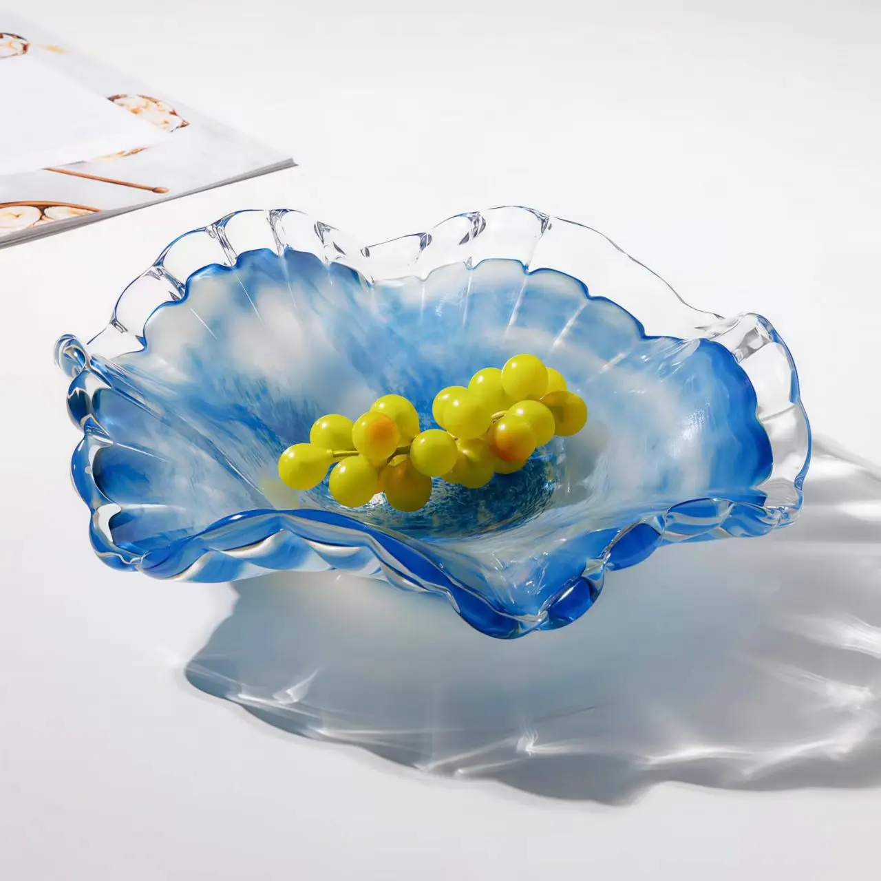 

Glazed vase fruit plate home model room coffee table advanced soft decoration