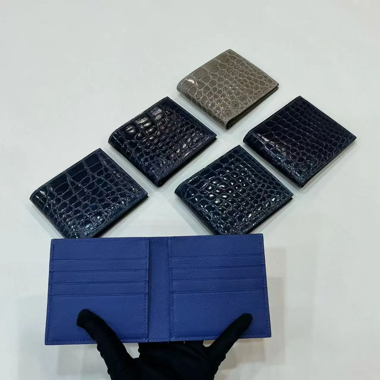 High Glossy Genuine Crocodile Skin Wallet Alligator Leather Short Size Card Cash License Holder Luxury Quality