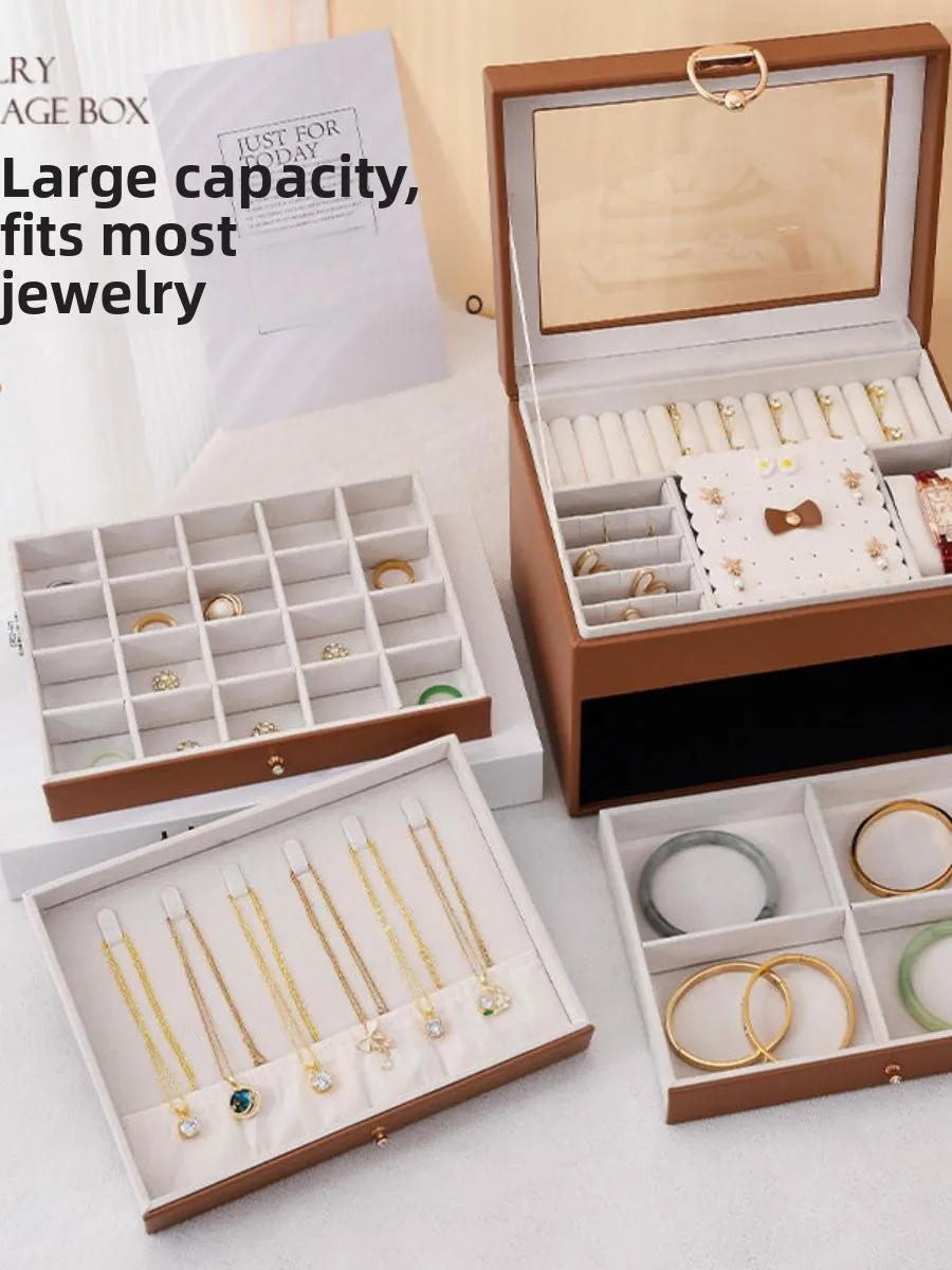 large-capacity-four-layer-multi-function-jewelry-box-open-window-design-necklace-earring-bracelet-storage-organizer-leather