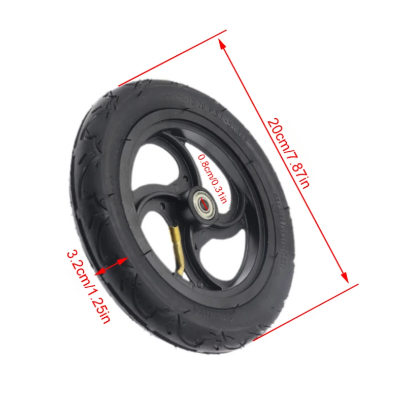 Alloy Wheel 8x1 1/4 Inch Inflatable Tires for Electric Scooter Replacement Inner Outer Set