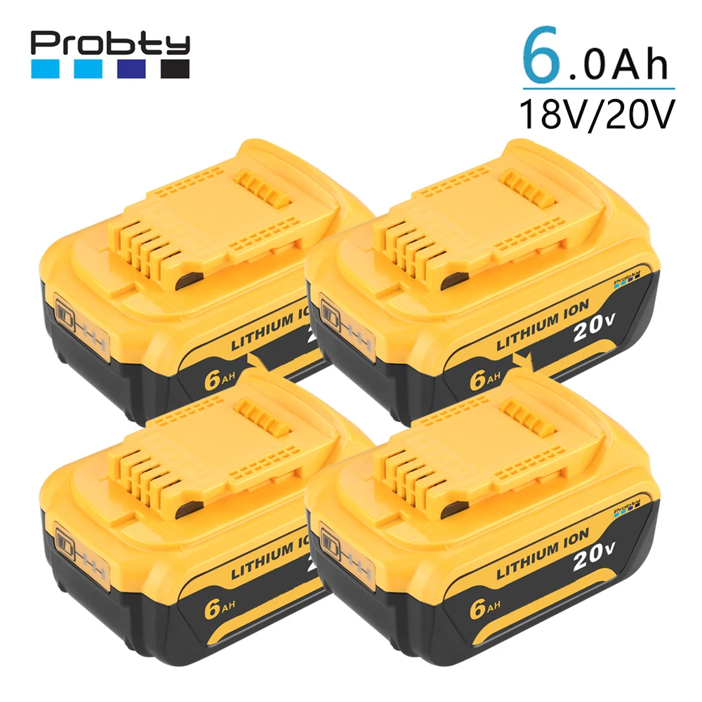 

Аккумуляторная батарея Probty 6000 мАч 20 в для DeWalt 18 в DCB184 DCB200 DCB182 DCB180 DCB181 DCB182 DCB201 L50, аккумуляторная батарея для электроинструментов