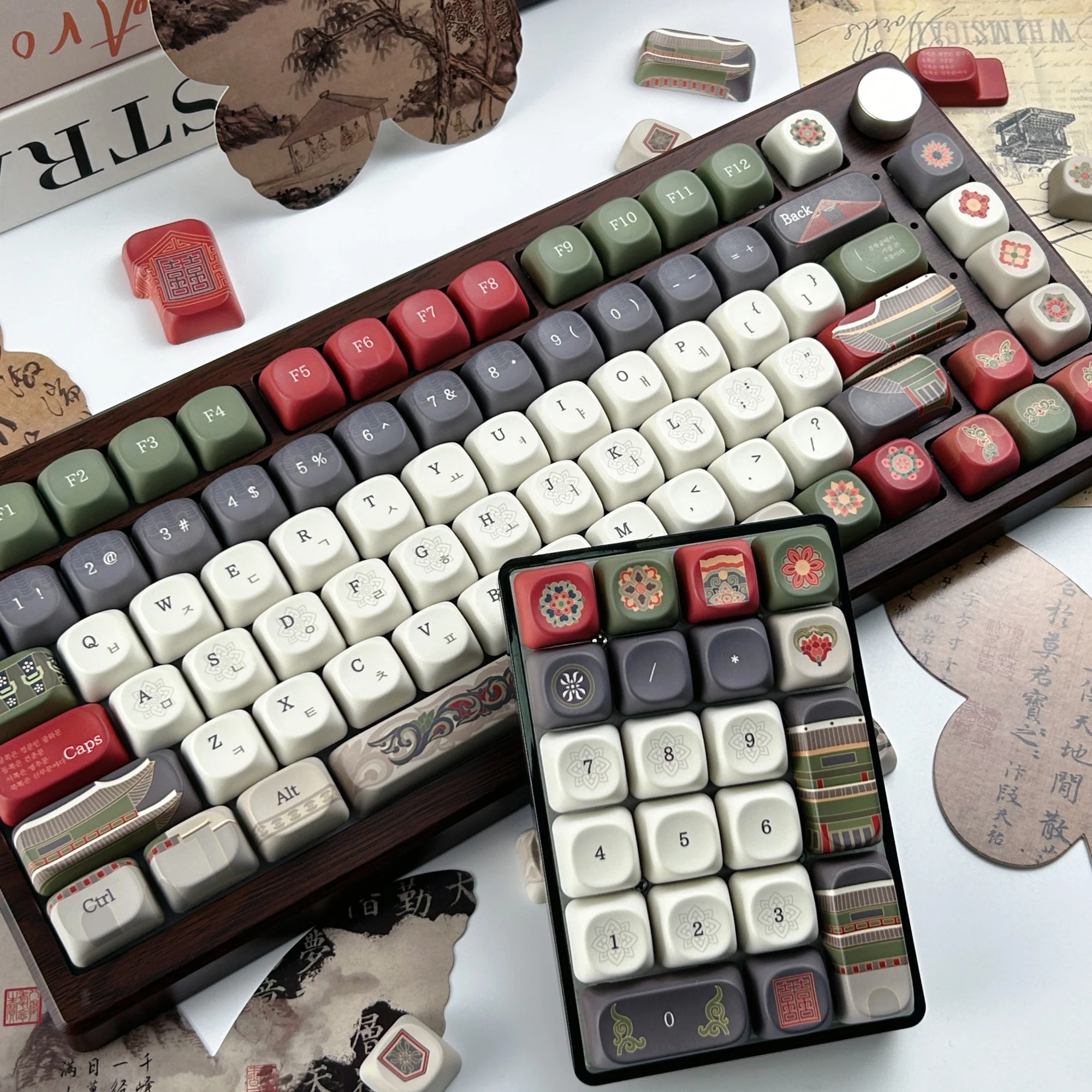 MAIMOOO Korean Keycaps MOA Profile Gyeongbokgung Palace Retro Architectural Style Keycap for Mechanical Keyboard 경복궁 한글 키캡