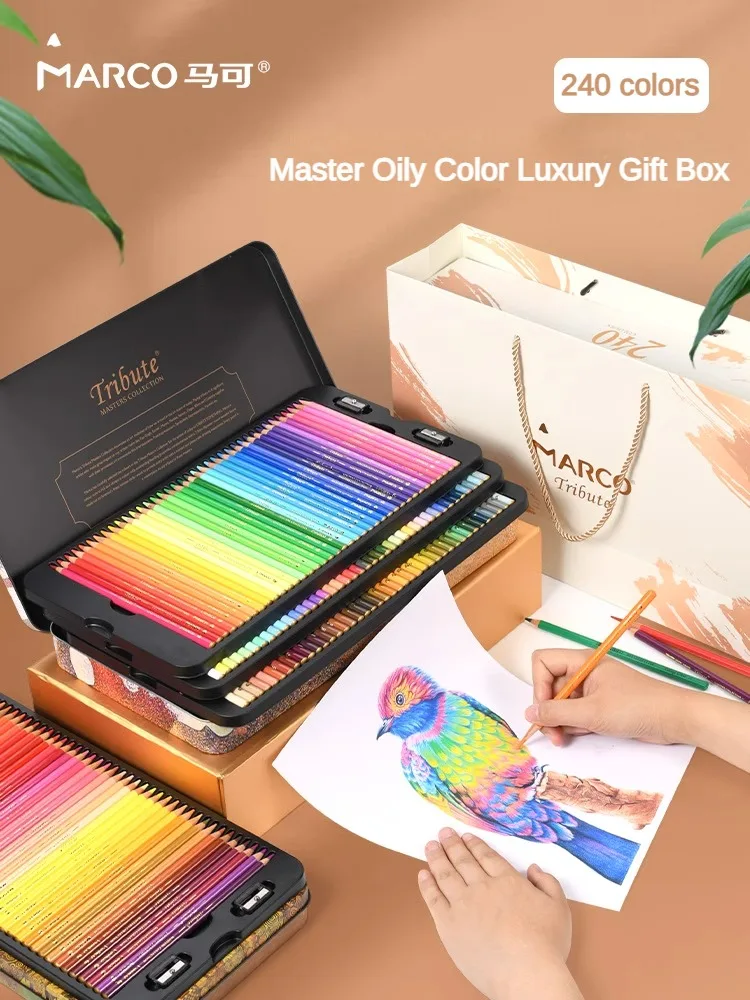 

Marco Master Series 240 Color Pencils Art Design Painting Oil-based Water-soluble Pencils Professional Drawing