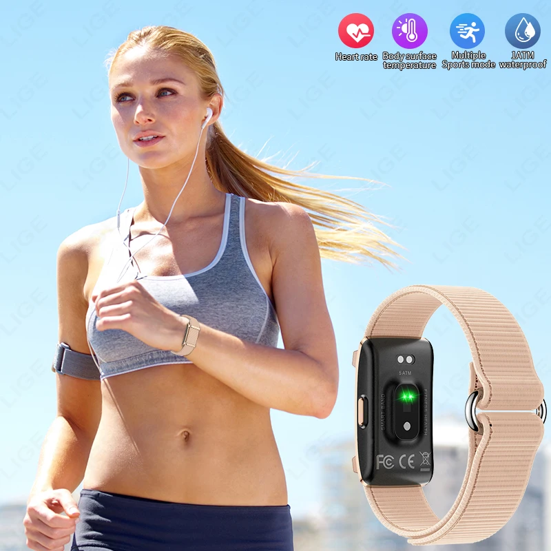 

LIGE без экрана, умный браслет, монитор сердечного ритма, шагомер, умные часы, спортивный фитнес-трекер, браслет, умные часы с напоминанием о вызове