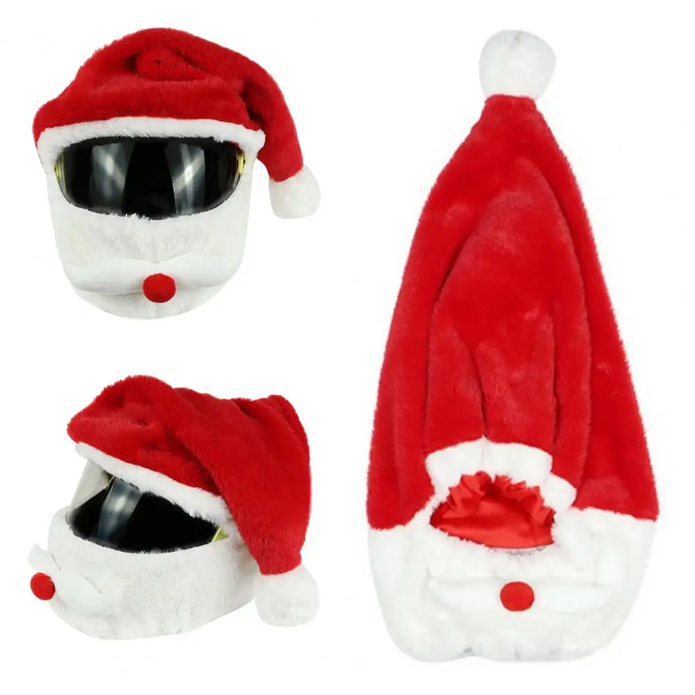 

Рождественский чехол для мотоциклетного шлема, плюшевый чехол для анфас, забавная рождественская шапка Санта-Клауса для мужчин и женщин, катание на лыжах