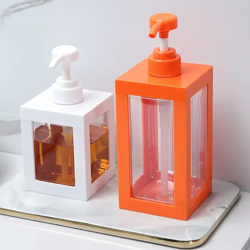 

Дозирующая бутылка большой емкости, бытовая квадратная бутылка, гель для душа для ванной комнаты, визуальное дезинфицирующее средство для рук, бутылка 500/750/1000 мл