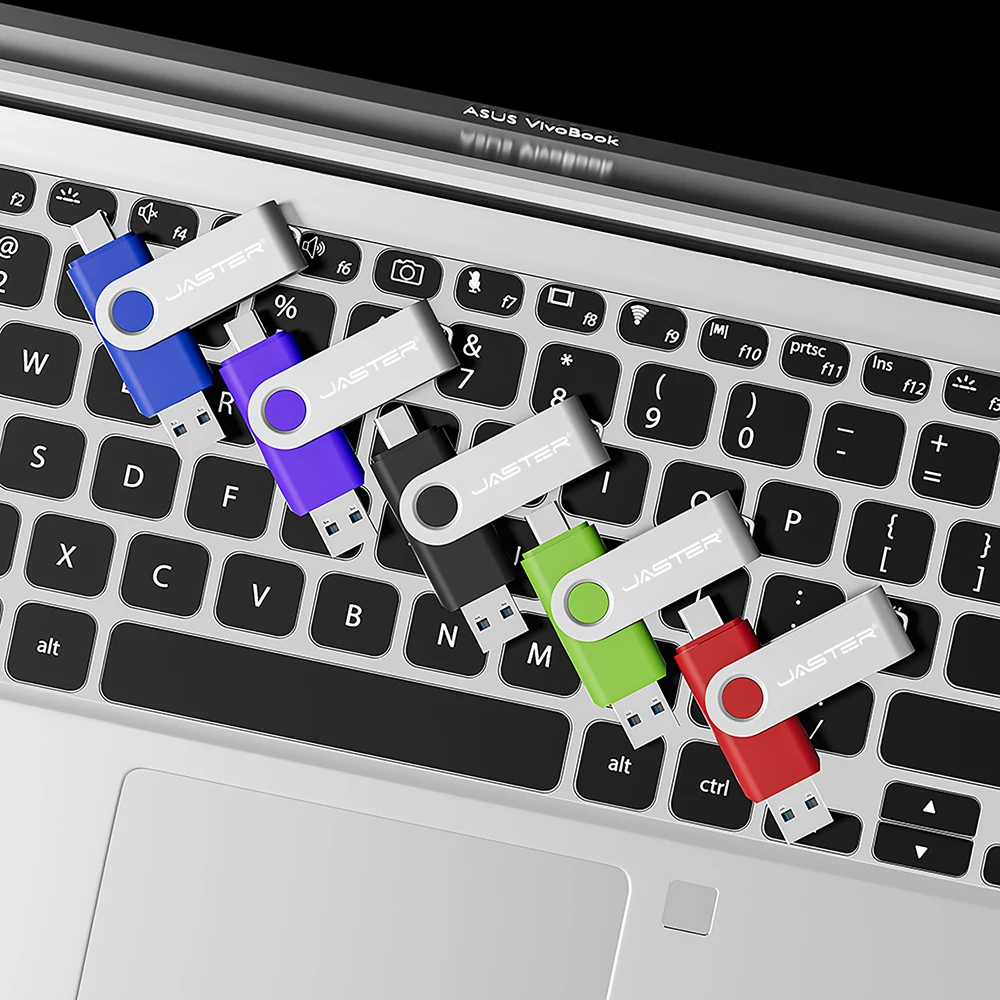 JASTER Black TYPE-C 128GB Blue Memory Stick 64GB محرك القلم المقاوم للماء 32GB قرص U عالي الجودة 16GB الأرجواني USB Stick 8GB 4GB