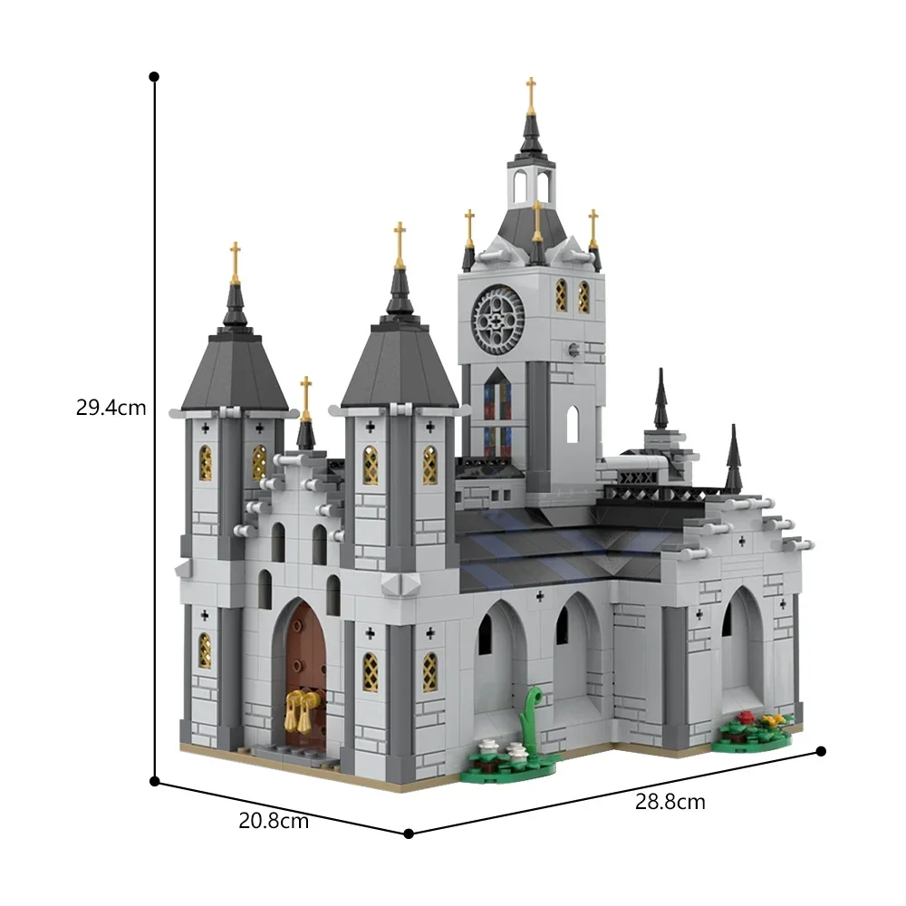 BuildMOC Castillo de Caballeros Imperiales arquitectura de iglesia Medieval bloques de construcción modelo ladrillos DIY juguete ensamblado para regalo de niños