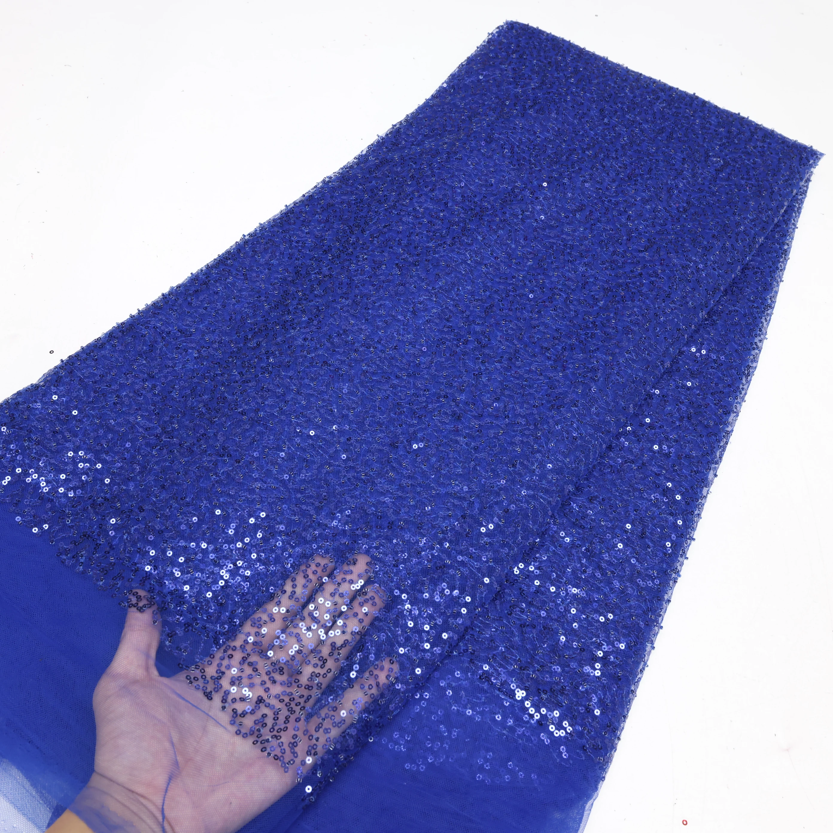 

Latest Sequined Net Lace Fabric 5 Yards Tulle French Lace Material Sequined Lace Party Wedding Dresses Sewing Fabrics Elegant