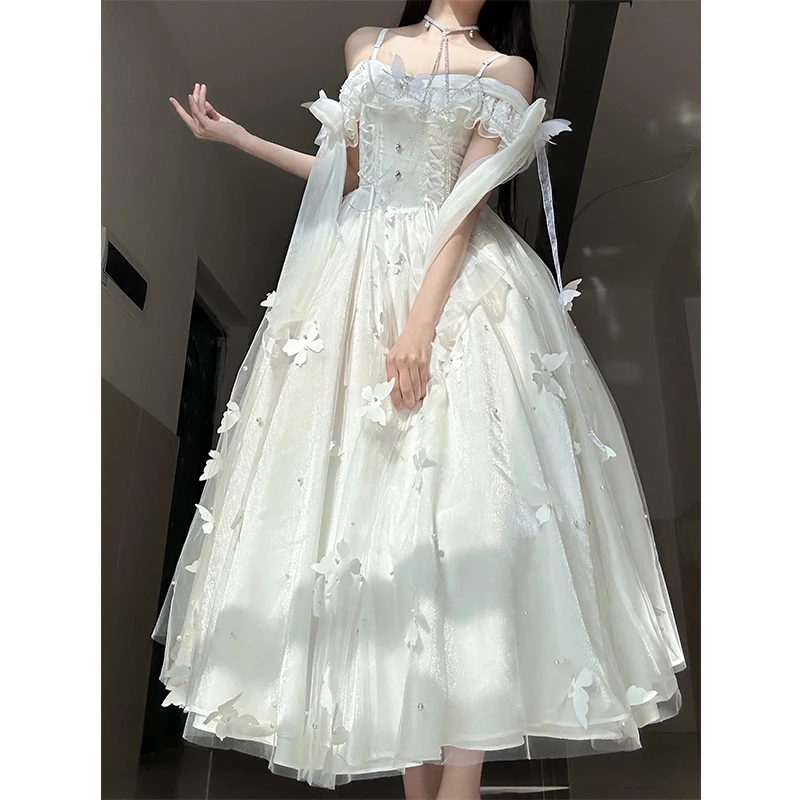 

Ele White Prom Dr Birthday Paradation Adult Ceremony Fairy T Princ Юбка Puffy ort Sve со средней талией