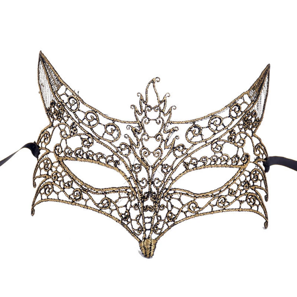 

Lace Venetian Cutout Eye Mask Gold Ladies Lace Masquerade Party Masques for Carnival Gras Masque Halloween Masks Prom Supplies