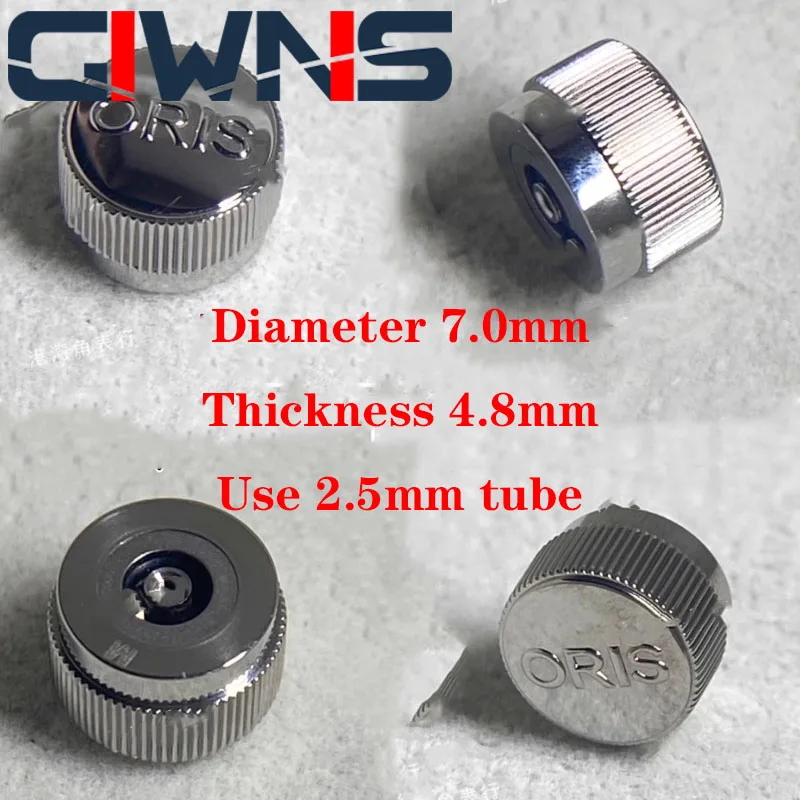 

For Oris Head Watch Handle Crown Diameter 7.0mm Thick 4.8mm With 2.5mm Handle Tube Fittings