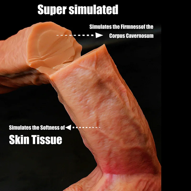 7/8/9 inch Dildo Realistic Simulated Vein Fake Penis Soft Skin Feeling Silicone Dildos Female Masturbator Sex Toys for Woman - view 4
