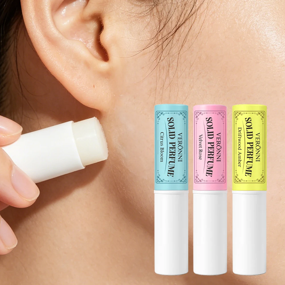 Solid Perfume Stick Portable Long Lasting Fragrance Balm For Women Citrus Rose Woody Scent Travel Size Alcohol Free