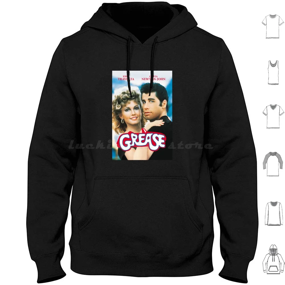 Grease Sticker Hoodie Cotton Long Sleeve Grease