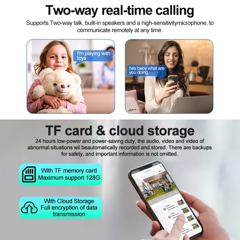 Mini câmera wifi ubox 5mp hd câmera ip de baixa potência 3000mah bateria cctv câmeras de segurança intercom detecção pir vigilância