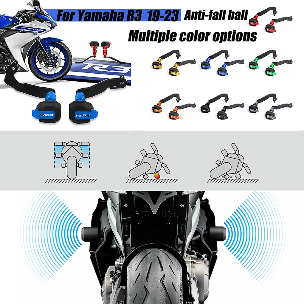 

Мотоциклетные CNC YZF-R3 YZF R3 2019 2020 2021 2022 2023 колодки для защиты двигателя, выхлопные слайдеры, защита корпуса для YAMAHA R3 2019-2023