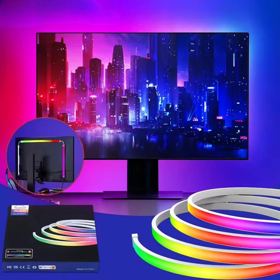 

RGB Gaming Light Sync Strip Screen Backlight with Smart APP Control Ambient Lighting DIY Color Modes Computer Game Room