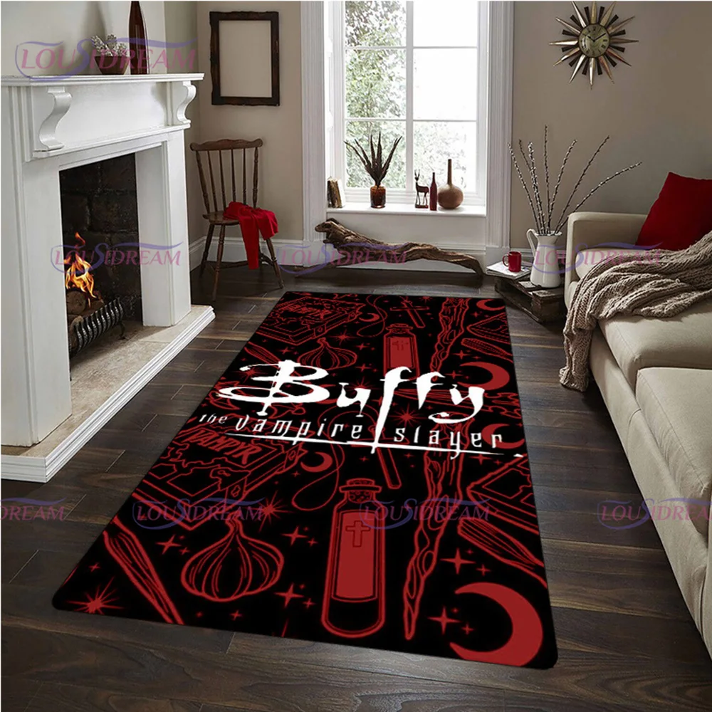 Vampire Slayer Buffy Printed Area Rugs Non-Slip Bathroom Carpet for Living Room Bedroom Floor Mat Halloween Carpet Home Decor