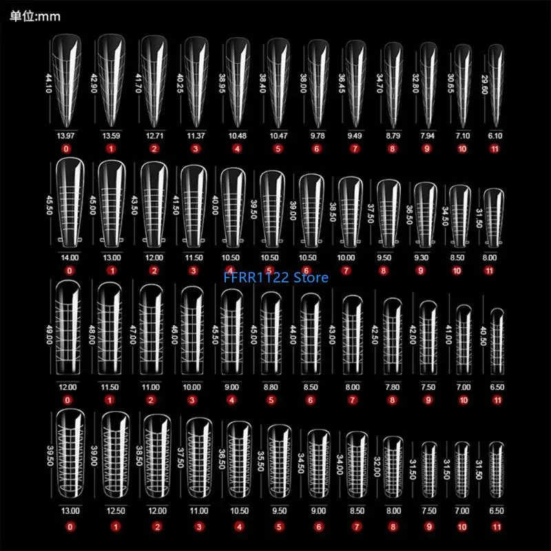 

Y1UF 288 Pcs Extension Molds Forms False Tip Manicure Tool