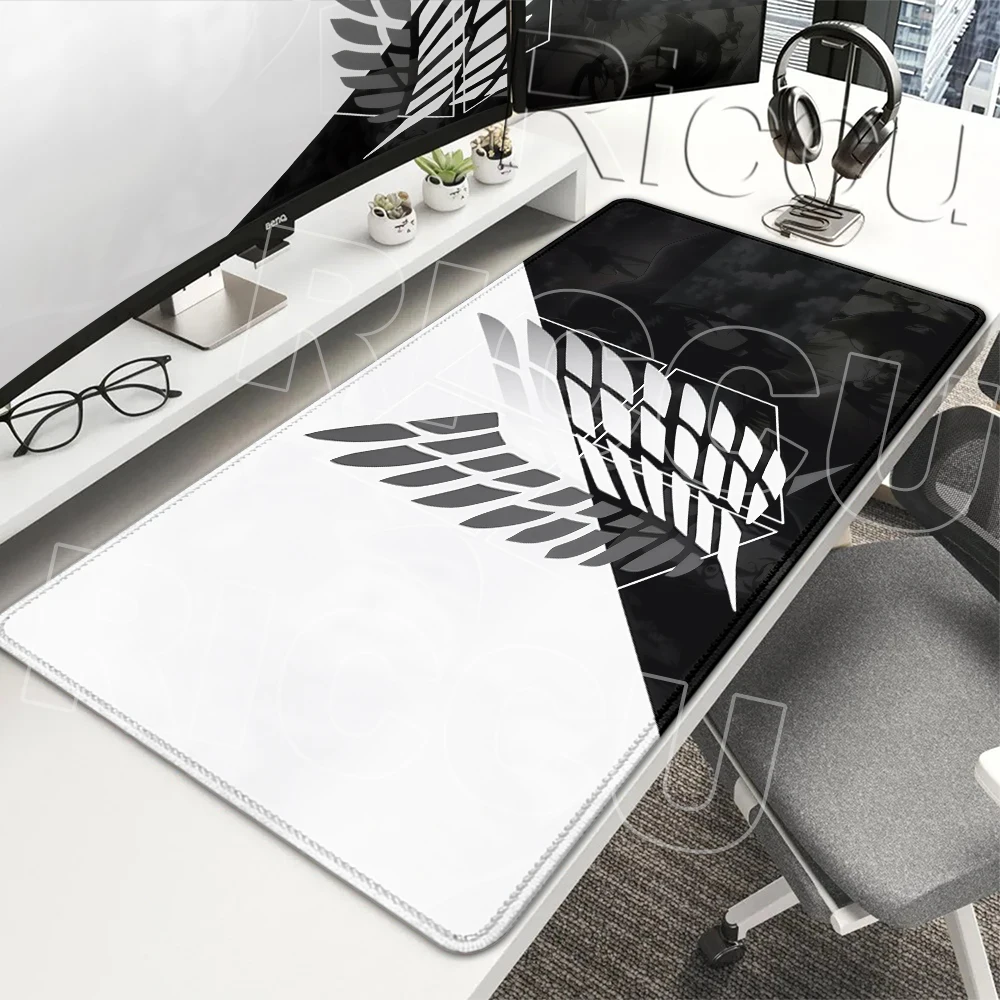 Anime Attack on Titan Extended Desk Mat Black White Mouse Pad Game Computer Mousepad Gaming Laptop Professional Keyboard Playmat