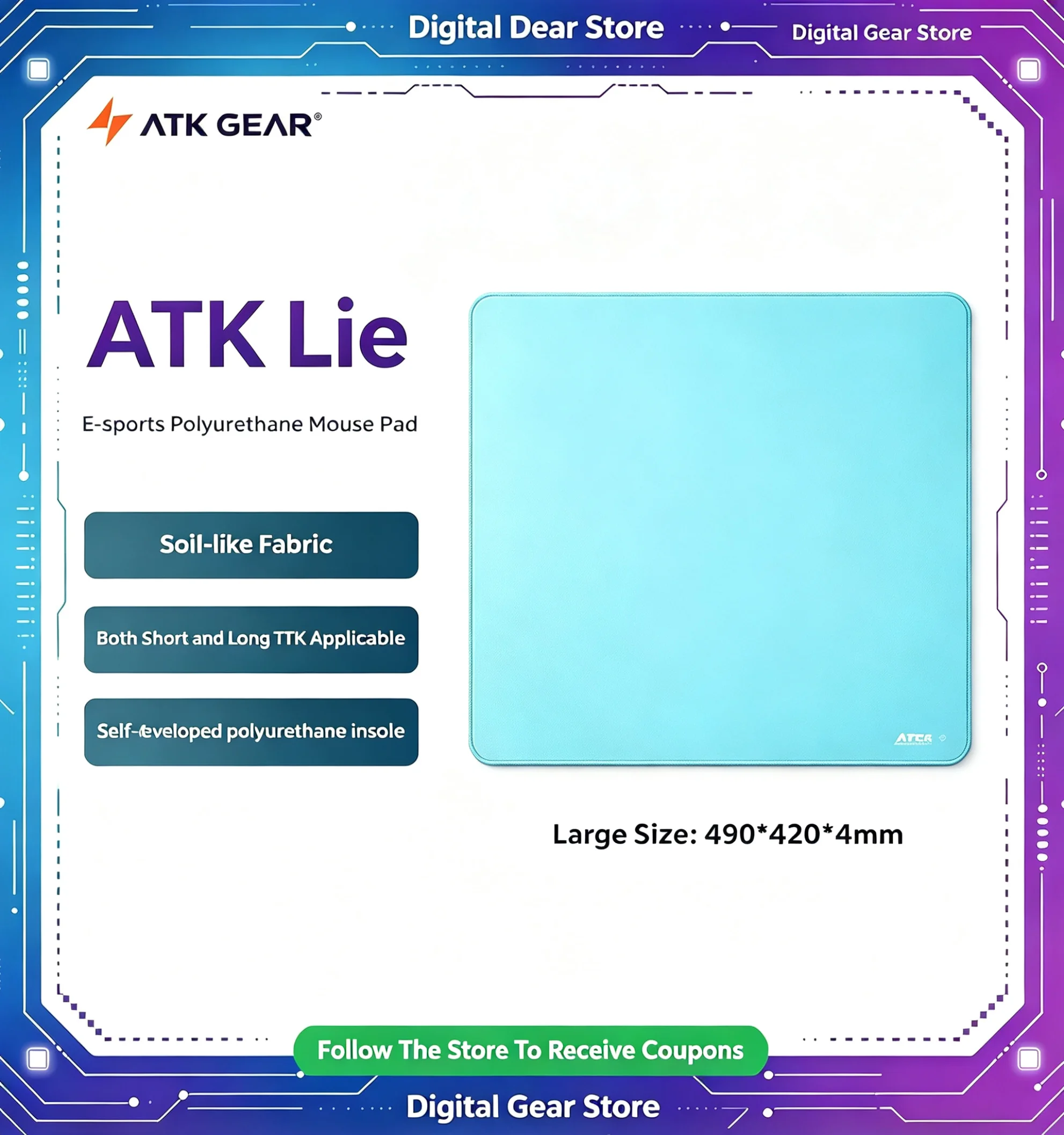 Esports Gaming Gear - ATK GEAR Série Lie, Tapete de