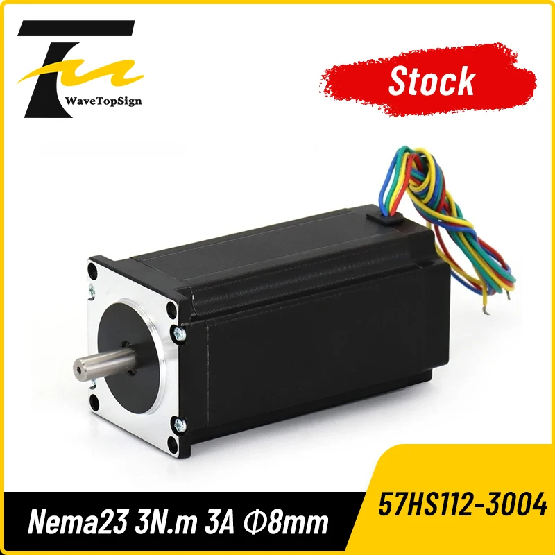 Nema23 Stepper Motor 3N.m 3A 57x112mm 4-lead Shaft Dia.8mm 57HS112-3004 For CNC Engraving Machine