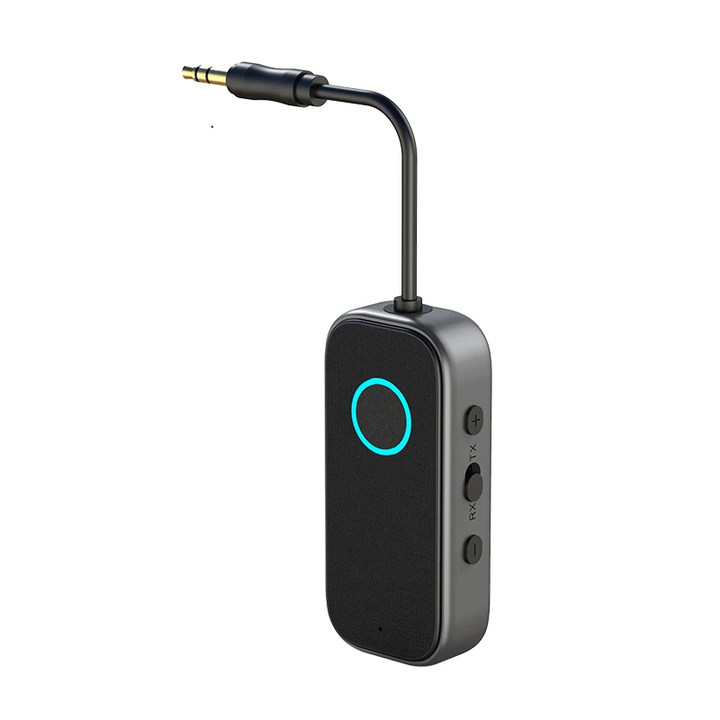 2-in-1 Dual Mode RX+TX Aptx Bluetooth 5.4 Receiver Transmitter Wireless 3.5mm Aux Audio Adapter with Mic for Flight TV Car
