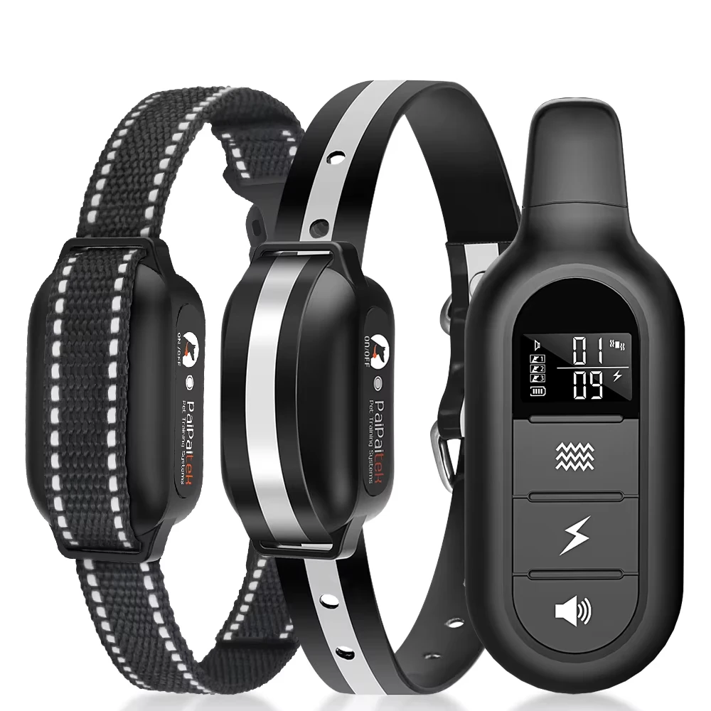 Paipaitek 1000M Hondentrainingshalsband Alle maten Hond Waterdichte elektrische halsband voor hondentraining Oplaadbare hond Anti-blafhalsband