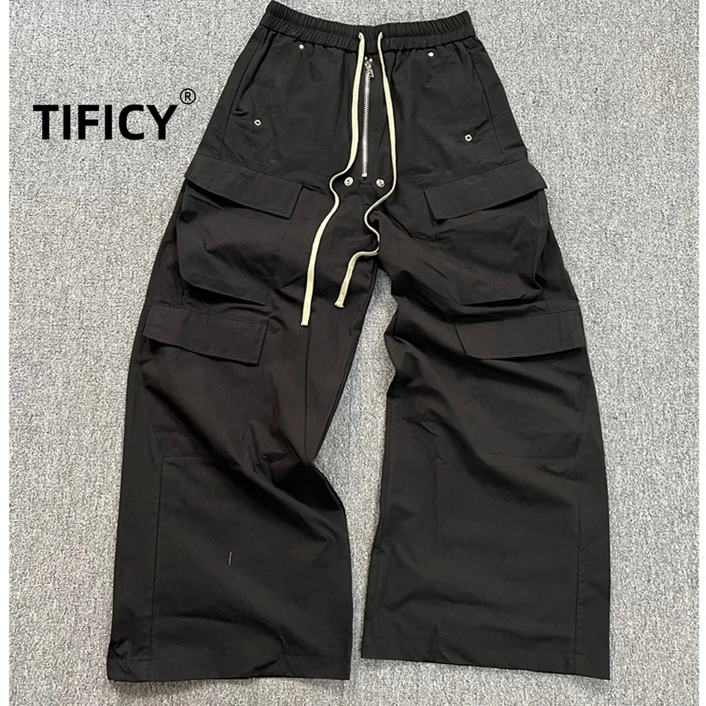 

High Street Dark RO Style Workwear Pants Men's Large Cargo Pockets Loose and Wide Legs Motorcycle Casual Loose Pants
