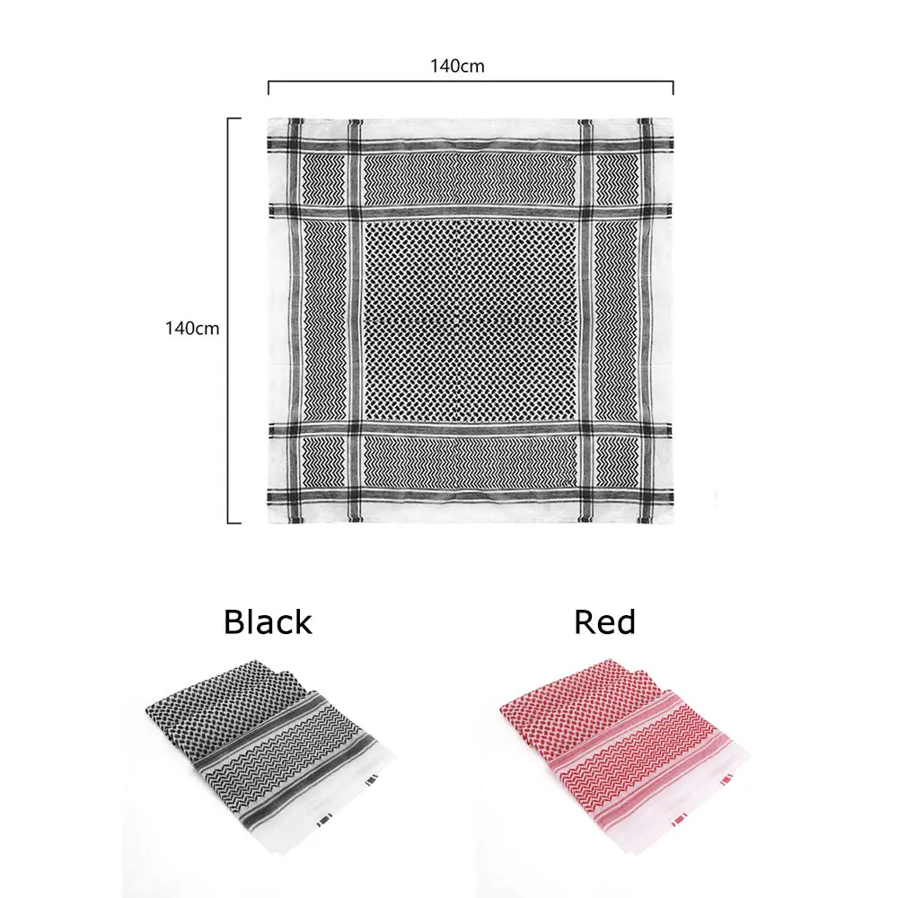 1 stks Palestina Bandana Moslim Shemagh Sjaal Multifunctionele Headwrap Vierkante Hals Wrap Arabische Tulband Hijab Arabische Kafiya Keffiyeh