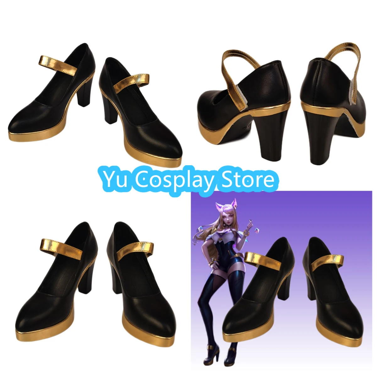 Ahri Cosplay Female High Heels Anime Game Halloween Party Customization