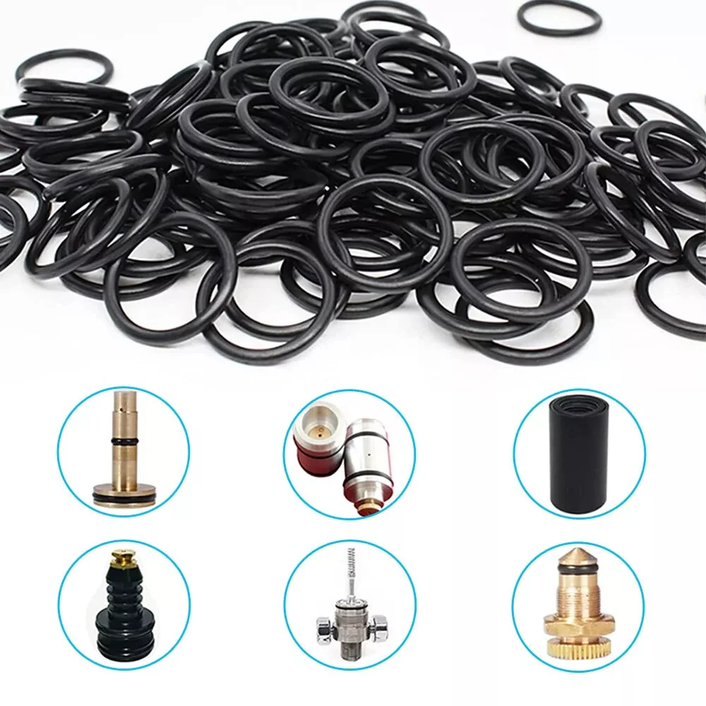 

225PCS NBR O Ring Gasket OD 4-22mm Nitrile Butadiene Rubber Spacer Oil Resistance Washer Round Shape Black Sealing Washer