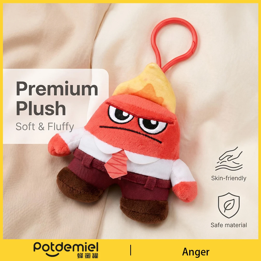 

Potdemiel Disney Inside Out Anger Plush Bag Charm Cute Soft Stuffed Cartoon Pendant Gift For Teen Girls Backpack Purse Decor