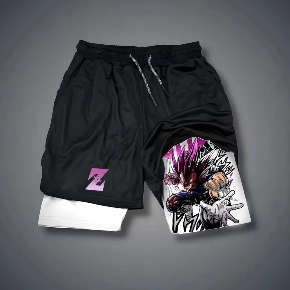 موضة Y2k الرجال 25 لعبة دراغون بول Z التدريب السراويل فيغيتا سوبر سايان الفن الأيمن الفخذ الأرجواني الوجه لهب تأثيرات الجانب الأيسر M شعار