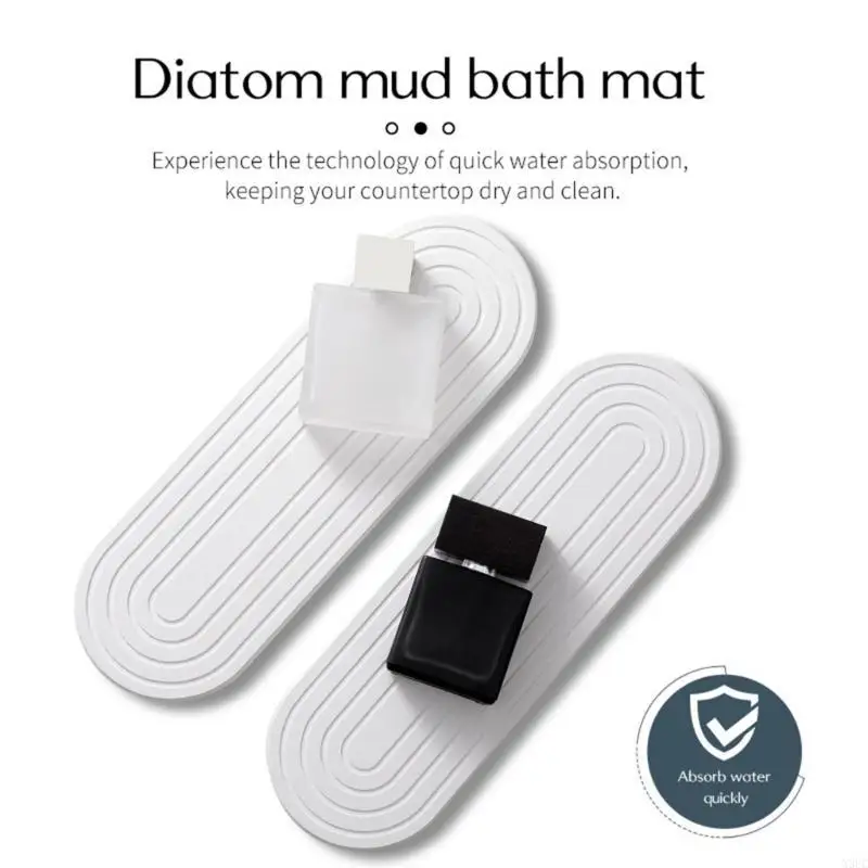 2pcs Practical Diatomite Sink Tray Set for Quick Drying and Moisture Absorption X3UC