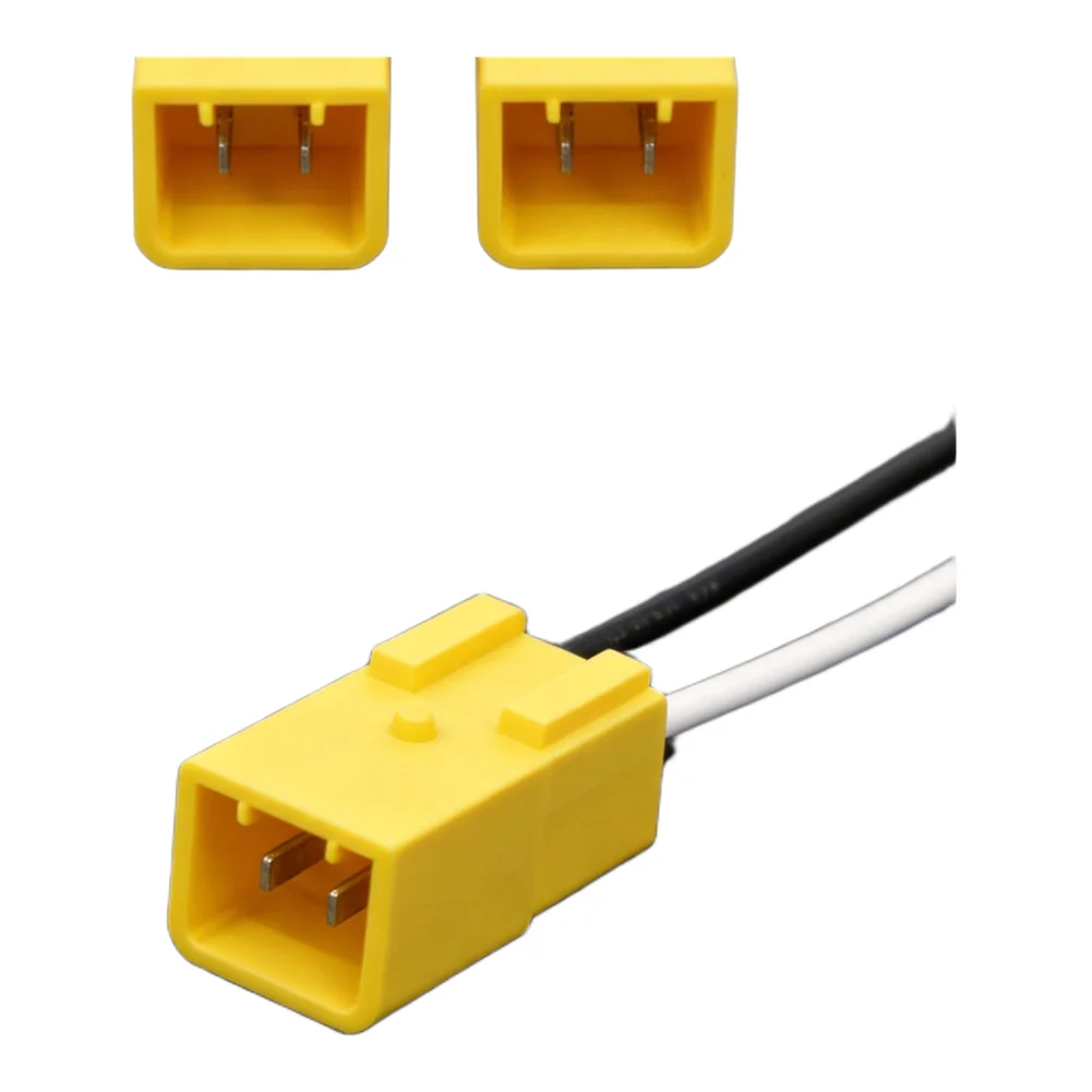 Car Speaker Harness Wiring Adapter for Alfa Romeo Featuring Yellow Housing 2 Pin Connection and No Drilling Required