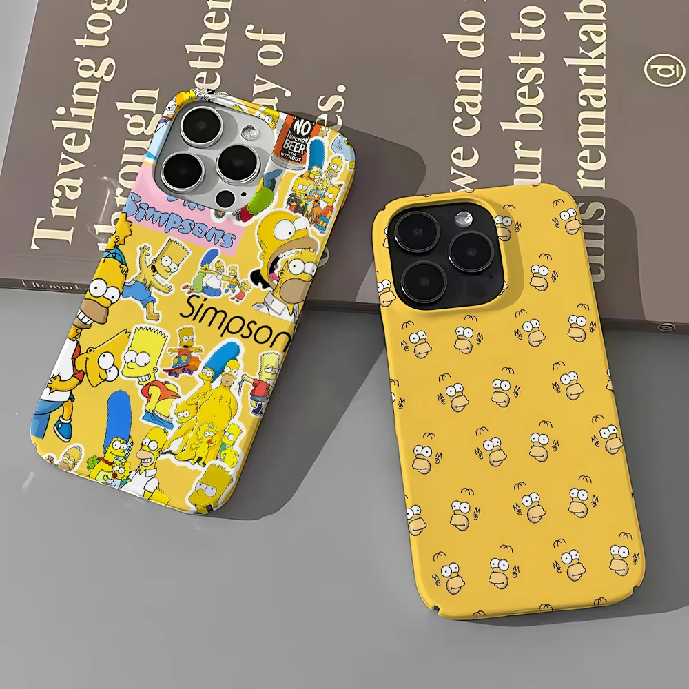 Cute Cartoon T-The Simpsons Phone Case for IPhone 16 15 14 13 12 11 Pro Max XS XR XSMax 6 7 8 Plus Glossy HD Hard PC Cover