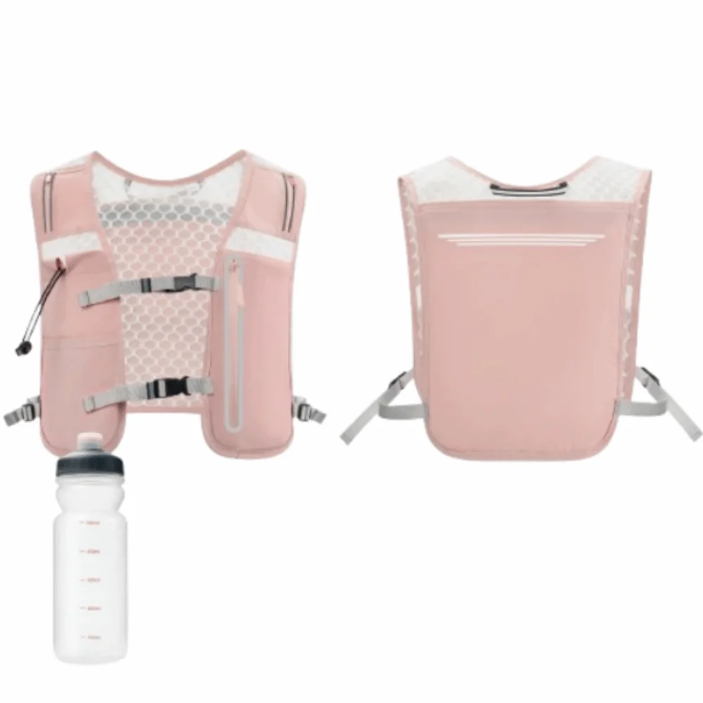 

Reflective Reflective Running Vest Pack Waterproof 500ML Water Bottle Water Chest Pack Nylon Adjustable