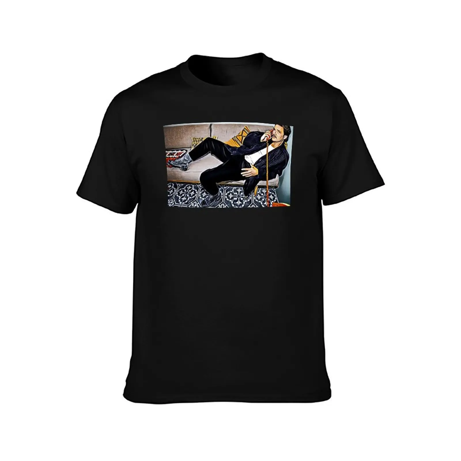Pedro Pascal Is Calling You Digital Paint Art T-Shirt Ultra Soft Breathable Tee Top T-Shirt