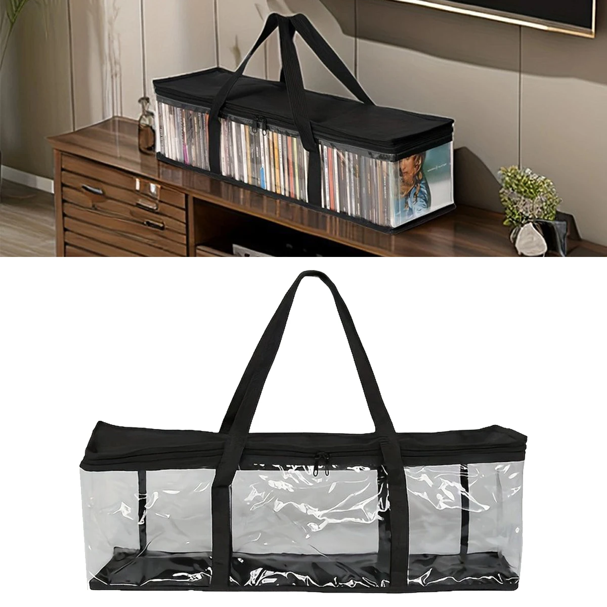 

Upgrade CD Storage Bag with Handles Waterproof Albums Games DVD Carrying Bag Music Book Organizer Protable CD Holder Organizer