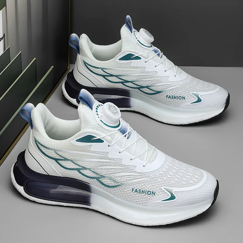 

Men's Shoes with Rotating Buttons2025Spring New Youth Sports Running Casual Non-Slip Height-Increasing Thick-Soled Dad Shoes