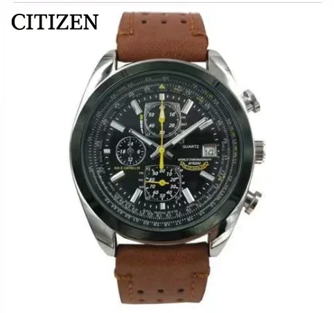 CITIZEN Blue Angel Generation Men\'s Luxury Fashion Quartz Wristwatches Radio Night Glow Energy Multi Functional Business Watch