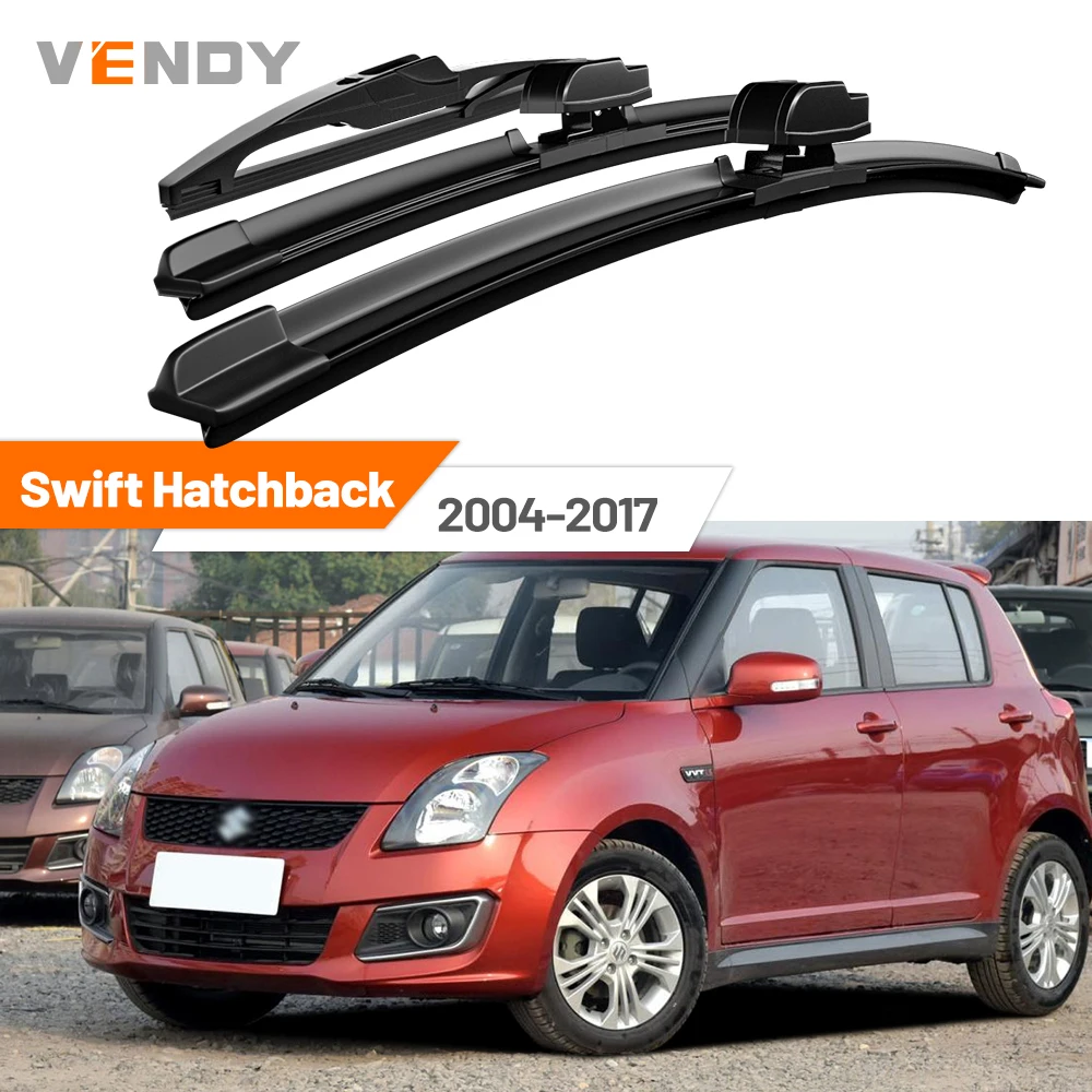 

For Suzuki Swift Hatchback 2004-2017 2005 2006 2007 2008 Front & Rear Windshield Wiper Blades Windscreen Wipers Set Accessories