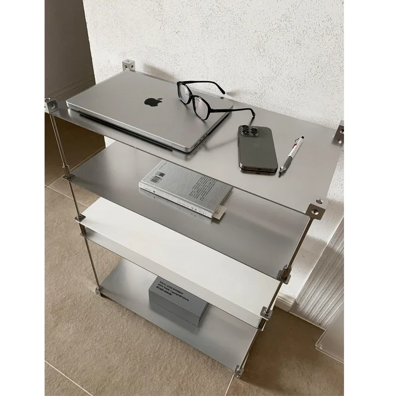 Stainless Steel Floor Display Rack, Estante de acrílico, Sala e quarto ornamento